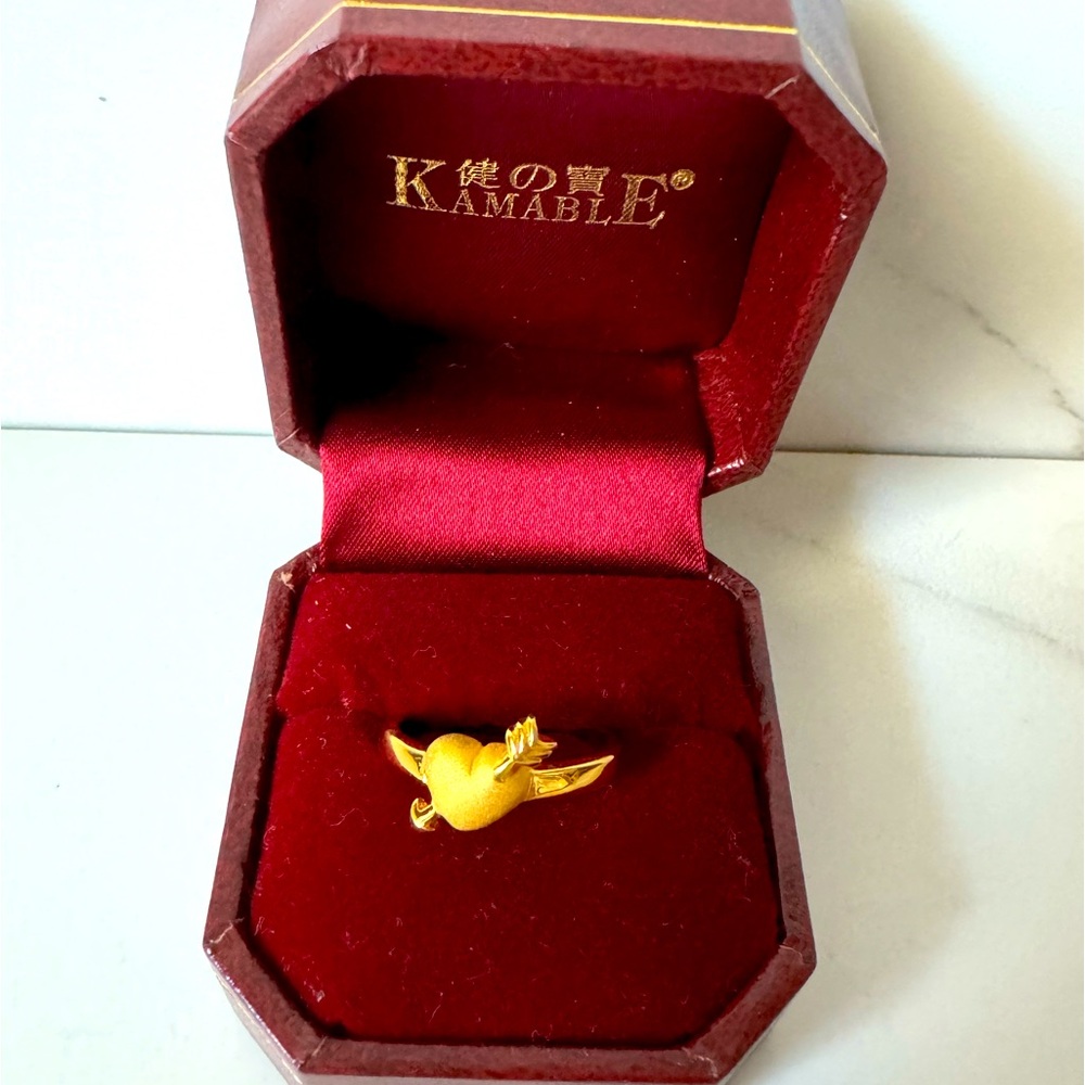 Vintage adjustable gold plated ring from Kamable - box included